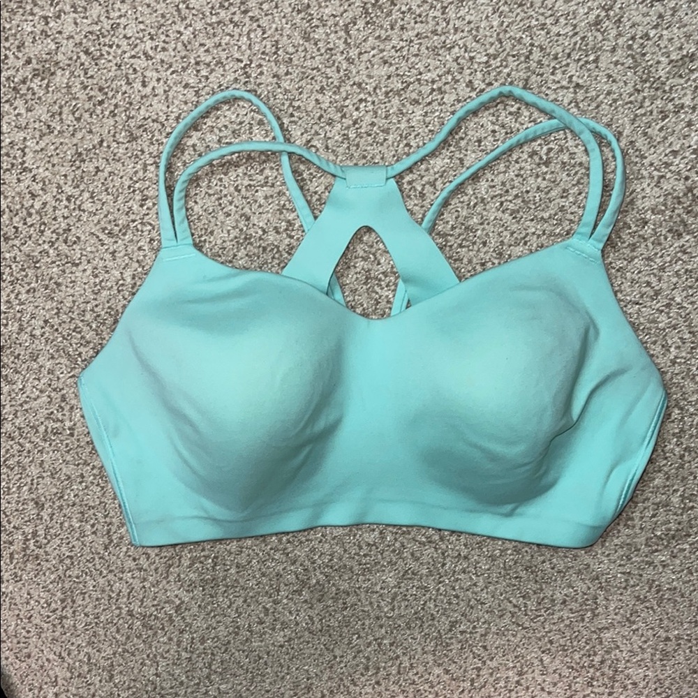 Aqua Strappy Sports Bra